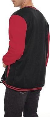 Classic varsity jacket with Red contrasting sleeves